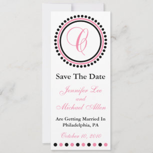 C Dot Circle Monogramm Save the Date (rosa / schwa