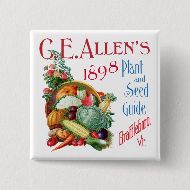 C.E. Allen's 1898 Pflanze und Seed Guide Magnet Button (Vorderseite)