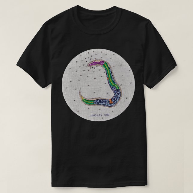 C elegans wurm Stickerei Classic TShirt (Design vorne)