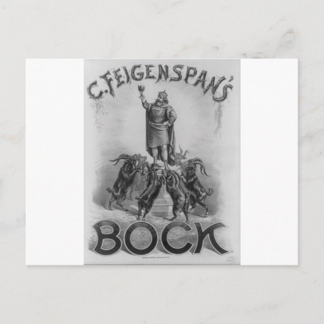 C. Feigenspan's Bock Beer 1887 Postkarte (Vorderseite)