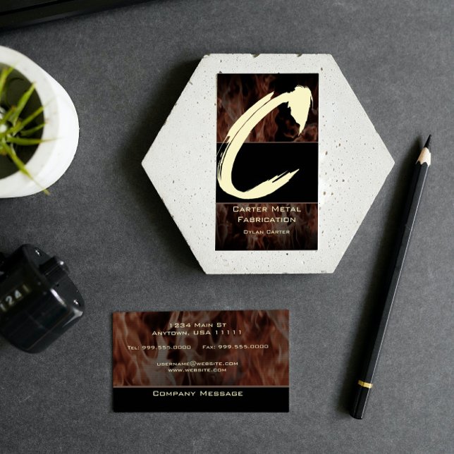 C Flame Monogram Business Card Visitenkarte (C Flame Monogram Business Card)
