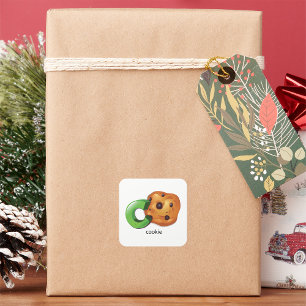 C für Cookie Quadratischer Aufkleber