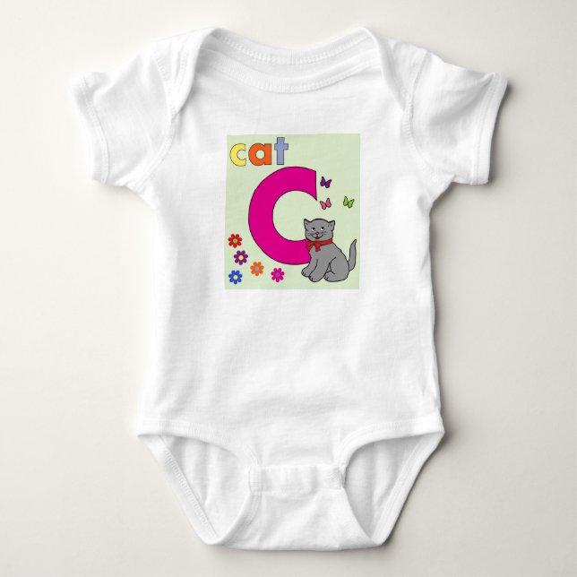C für Katze-00000 Baby Strampler (Vorderseite)