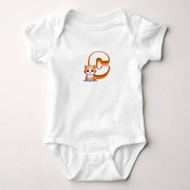 C für Katze Baby Strampler (Vorderseite)