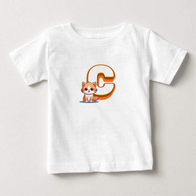 C für Katze Baby T-shirt (Vorderseite)