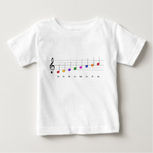 C Große Skala in Treble Clef Kids Musikkompetenz Baby T-shirt