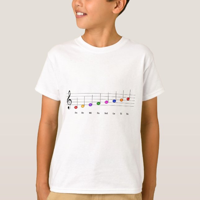C Große Skala in Treble Clef Kids Musikkompetenz T-Shirt (Vorderseite)