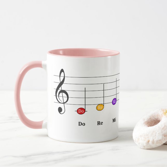 C Große Skala in Treble Clef Kids Musikkompetenz Tasse (Mit Donut)