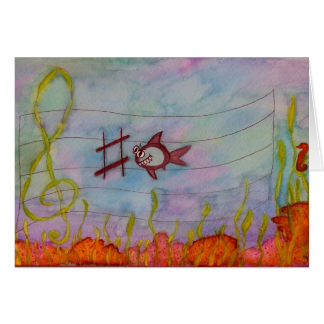 "C-Haifisch" Musik Gretting Karte (Vorderseite (Horizontal))