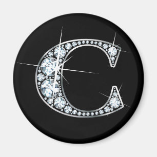 "C"-Imitate-"Diamant Bling"-Magnet Magnet