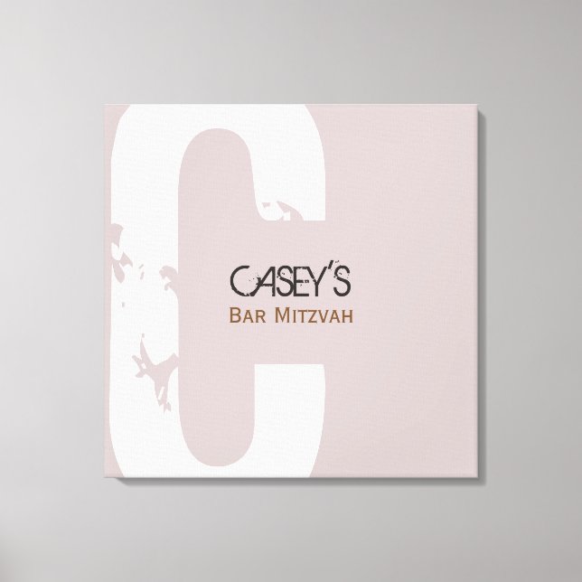 C Initial Collection Bar Bat Mitzvah Sign-In Board Leinwanddruck (Vorderseite)