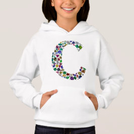 C Initial Gem Design Hoodie