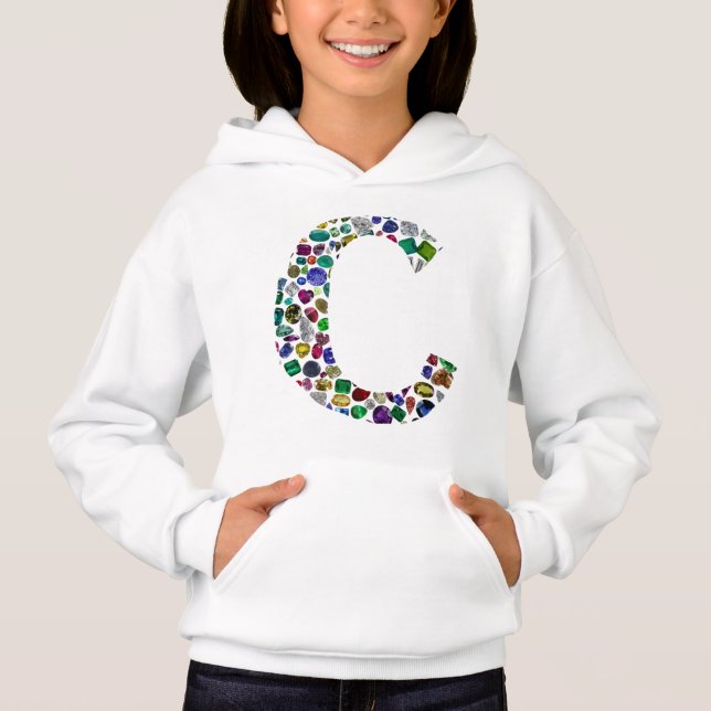 C Initial Gem Design Hoodie (Vorderseite)