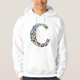 C Initial Gem Design Hoodie