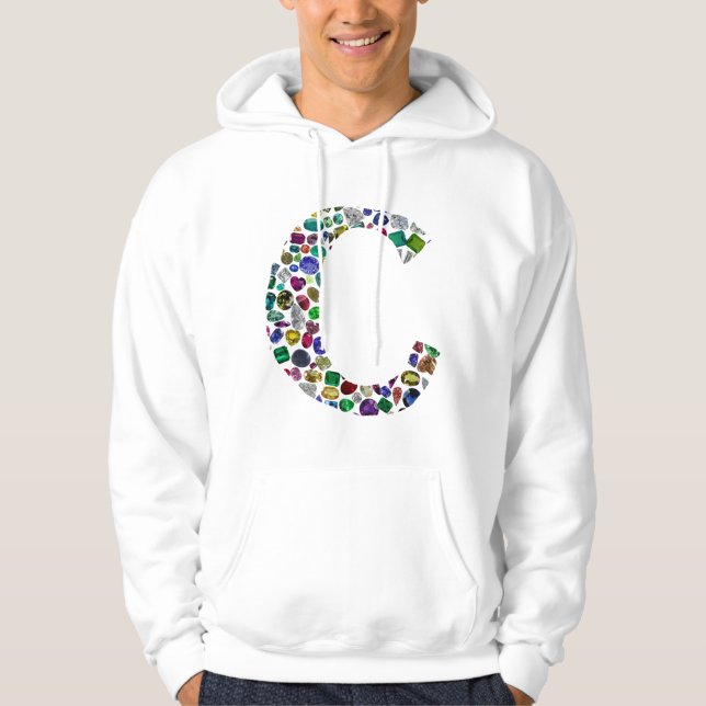 C Initial Gem Design Hoodie (Vorderseite)