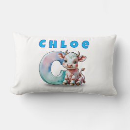 C is for Cow – Personalized Baby Lumbar Pillow  Lendenkissen