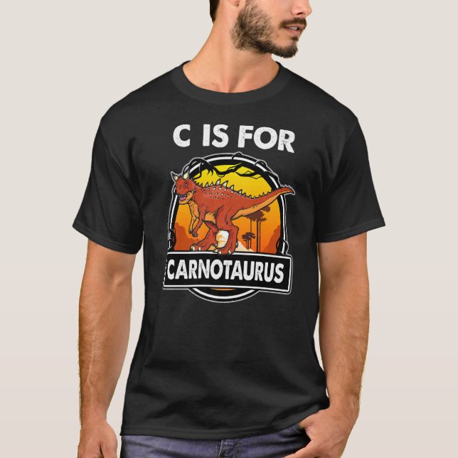 C ist für Carnotaurus Dinosaurier Alpi für Dinosau T-Shirt (Vorderseite)