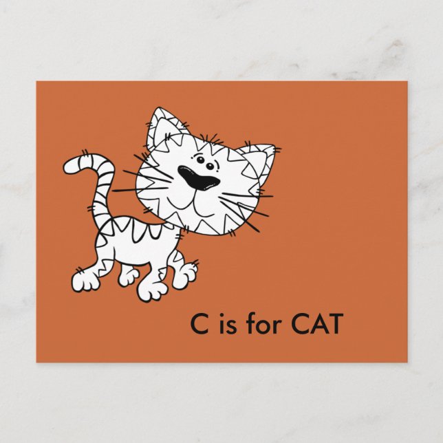 "C" ist für Cat Alphabet Flashcard Postkarte (Vorderseite)