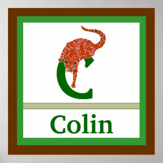 C ist für Cat and Boy Name Wall Kunst für Kinder Poster