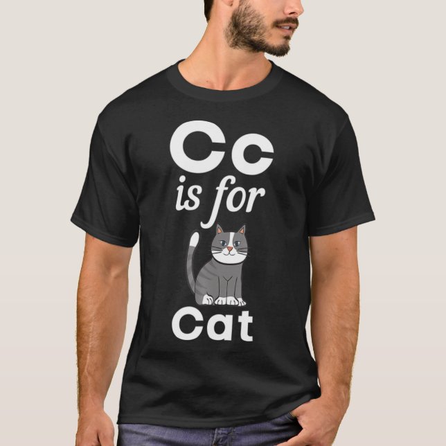 C ist für Cat Pre School Kindergarten Lehrer Stude T-Shirt (Vorderseite)