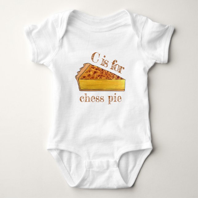 C ist für Chess Pie Virginia Süd US Cuisine Baby Strampler (Vorderseite)