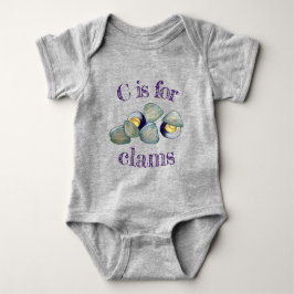 C ist für Clams Seafood Clambake Ocean Clam Diggin Baby Strampler