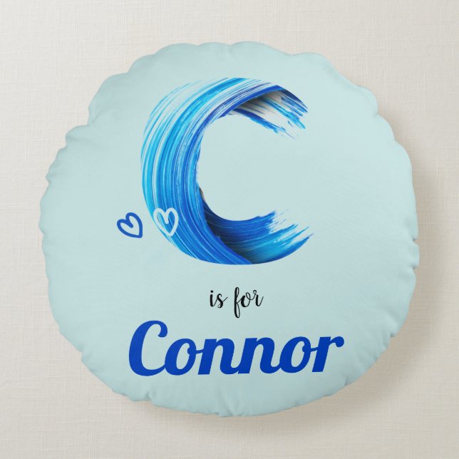 C ist für Connor Baby Geschenkidee Individuelle Na Rundes Kissen (Vorderseite)