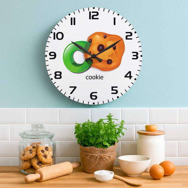 C ist für Cookie Alphabet Letter Chocolate Chip Große Wanduhr (Von Creator hochgeladen)