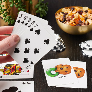 C ist für Cookie Alphabetbuchstabe Chocolate Chip Spielkarten