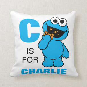 C ist für Cookie Monster   Füge Deinen Namen hinzu Kissen