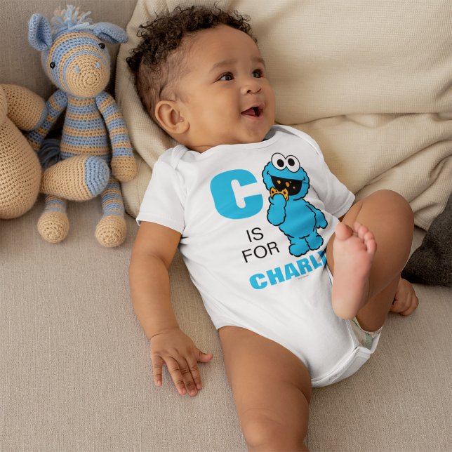 C ist für Cookie Monster | Name hinzufügen Baby Strampler (Von Creator hochgeladen)