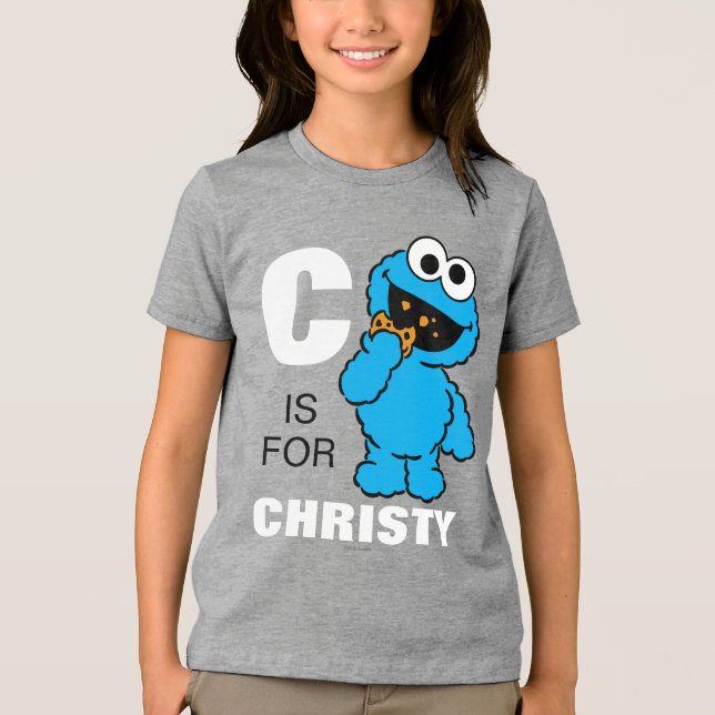 C ist für Cookie Monster | Name hinzufügen Tri-Blend Shirt (Vorderseite)
