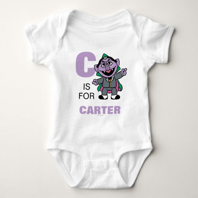 C ist für Count von Count | Name hinzufügen Baby Strampler (Vorderseite)