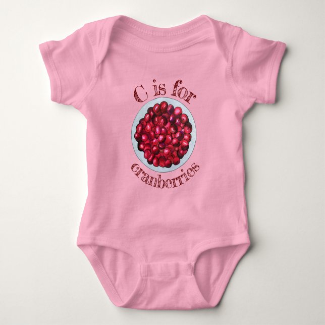 C ist für Cranberries New England Cranberry Bog Baby Strampler (Vorderseite)
