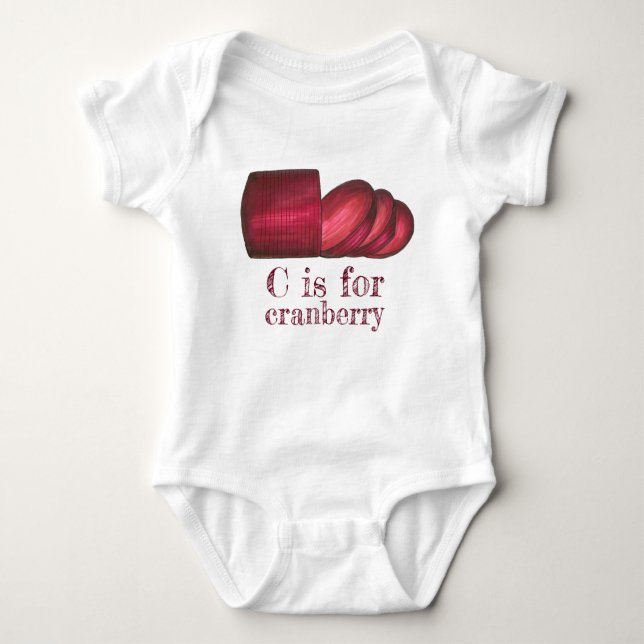 C ist für Cranberry Erntedank Weihnachtsessen Baby Strampler (Vorderseite)