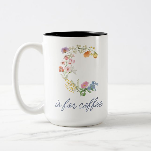 C ist für Kaffee-Tasse Zweifarbige Tasse (Links)