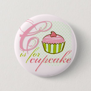 C ist für Kuchen-Knopf Button