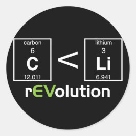 C ist kleiner als Li Runder Aufkleber