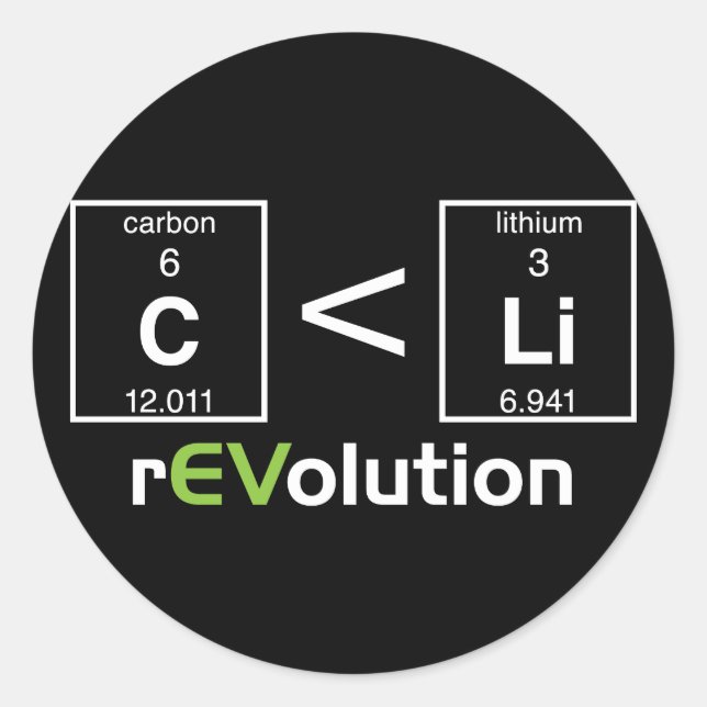 C ist kleiner als Li Runder Aufkleber (Vorderseite)