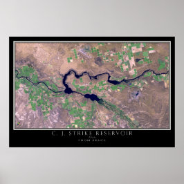 C J Strike Reservoir Idaho Satellite Poster Karte