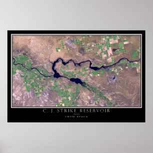 C J Strike Reservoir Idaho Satellite Poster Karte