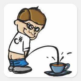 C#-Kid-Aufkleber (Farbe) Quadratischer Aufkleber