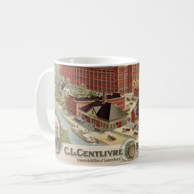 C.L. Centlivre Brewing Company Factory Gebäude. Kaffeetasse (Vorderseite Links)