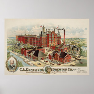 C.L. Centlivre Brewing Company Factory Gebäude. Poster