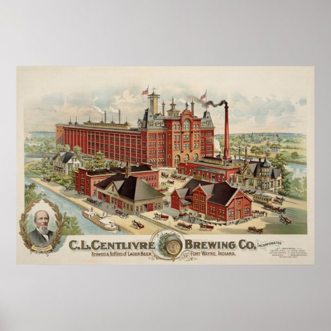 C.L. Centlivre Brewing Company Factory Gebäude. Poster (Vorne)