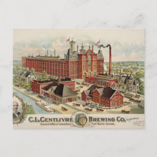 C.L. Centlivre Brewing Company Factory Gebäude. Postkarte