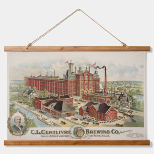 C.L. Centlivre Brewing Company Factory Gebäude. Wandteppich Mit Holzrahmen