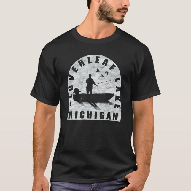 C Leaf Lake Fischen Michigan T-Shirt (Vorderseite)