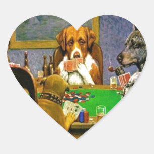 C.M. Coolidge Dogs Pets Herz-Aufkleber