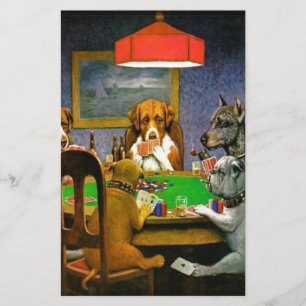 C.M. Coolidge Dogs Pets Poker-Karten-Spaß-Schicksa Briefpapier